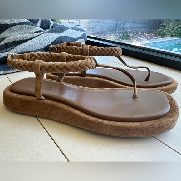 GIA/RHW Braided Suede 
Thong Slingback Sandals - Picture 6 of 15